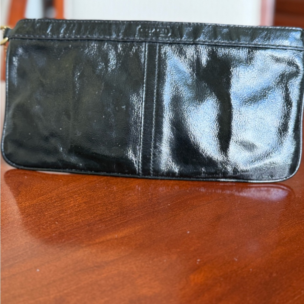 Coach Black Patent Leather Clutch